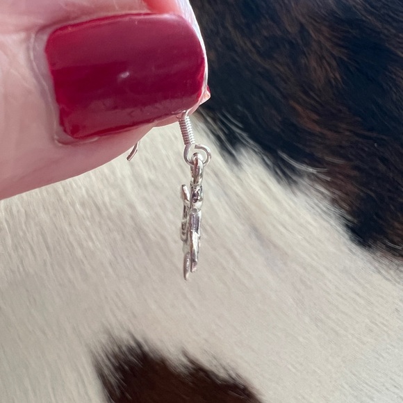 ❤️ Orange Opal Turtle TAXCO 950 Sterling Silver Earrings 1.11”L x .56”W - Picture 9 of 11